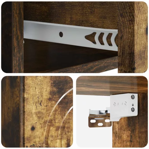  Fali éjjeli szekrény Füstös Tölgy 33 x 34,5 x 20 cm Szerelt Fa