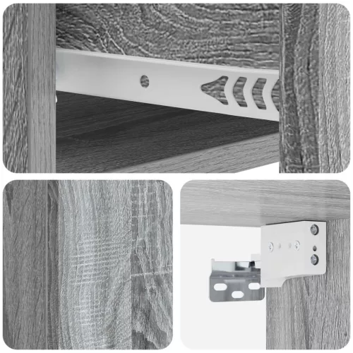  Fali éjjeli szekrény 2 pcs Szürke Sonoma 33 x 34,5 x 20 cm