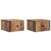  Fali éjjeli szekrény fiókkal 2 pcs Antik Fa 33 x 34,5 x 20 cm