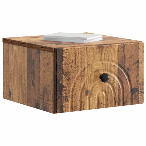  Fali éjjeli szekrény fiókkal 2 pcs Antik Fa 33 x 34,5 x 20 cm