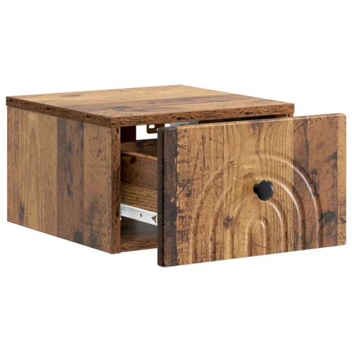  Fali éjjeli szekrény fiókkal 2 pcs Antik Fa 33 x 34,5 x 20 cm