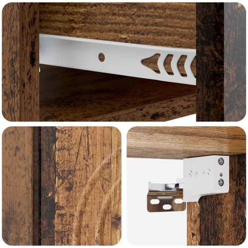  Fali éjjeli szekrény fiókkal 2 pcs Antik Fa 33 x 34,5 x 20 cm