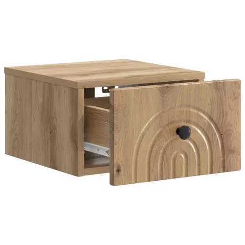  Fali éjjeli szekrény fiókkal Kézműves Tölgy 33 x 34,5 x 20 cm