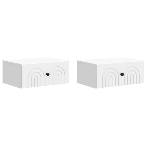  Fali éjjeli szekrény 2 pcs Fehér 49 x 34,5 x 20 cm Szerelt Fa