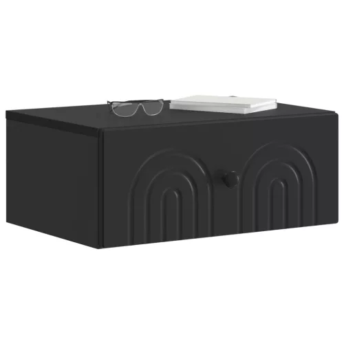  Fali éjjeli szekrény 2 pcs Fekete 49 x 34,5 x 20 cm Szerelt Fa