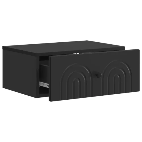  Fali éjjeli szekrény 2 pcs Fekete 49 x 34,5 x 20 cm Szerelt Fa