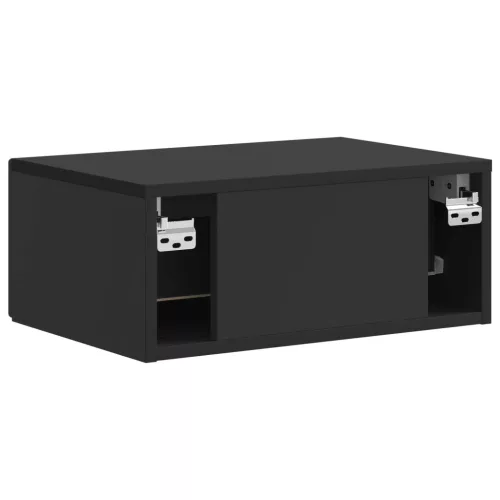  Fali éjjeli szekrény 2 pcs Fekete 49 x 34,5 x 20 cm Szerelt Fa