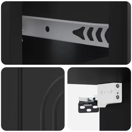  Fali éjjeli szekrény 2 pcs Fekete 49 x 34,5 x 20 cm Szerelt Fa