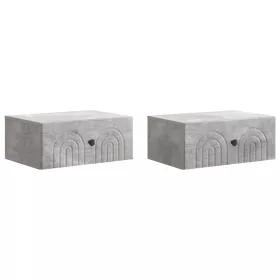  Fali éjjeli szekrény 2 pcs Betonszürke 49 x 34,5 x 20 cm