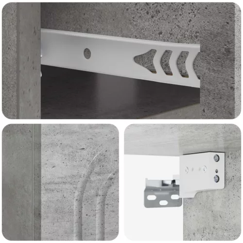  Fali éjjeli szekrény 2 pcs Betonszürke 49 x 34,5 x 20 cm