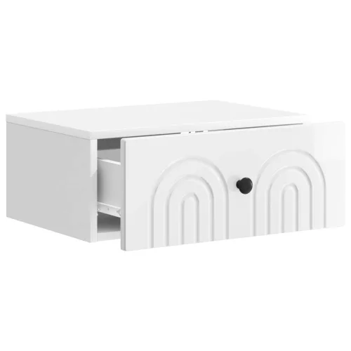  Fali éjjeli szekrény 2 pcs Magasfényű Fehér 49 x 34,5 x 20 cm