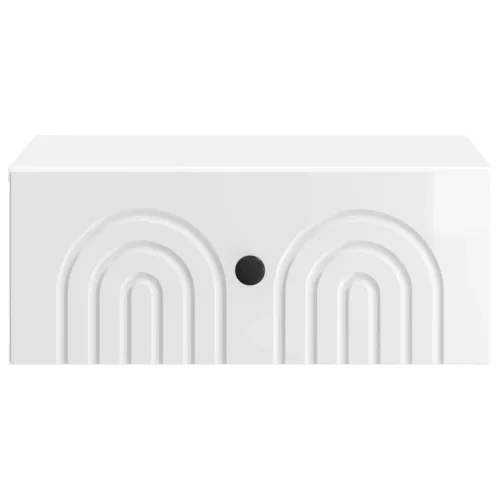  Fali éjjeli szekrény 2 pcs Magasfényű Fehér 49 x 34,5 x 20 cm