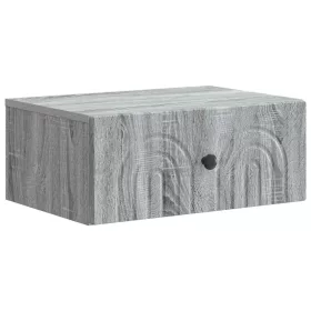    Fali éjjeli szekrény Szürke Sonoma 49 x 34,5 x 20 cm Szerelt Fa