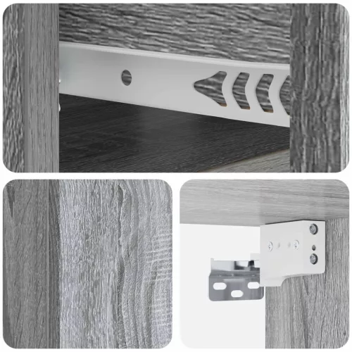  Fali éjjeli szekrény 2 pcs Szürke Sonoma 49 x 34,5 x 20 cm