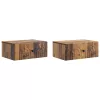  Fali éjjeli szekrény fiókkal 2 pcs Antik Fa 49 x 34,5 x 20 cm