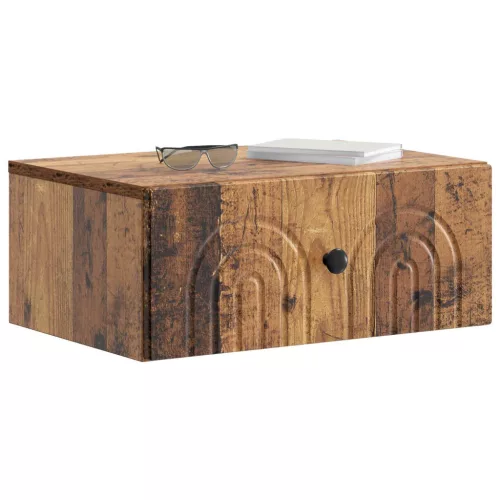  Fali éjjeli szekrény fiókkal 2 pcs Antik Fa 49 x 34,5 x 20 cm