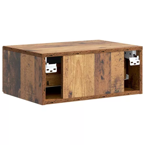  Fali éjjeli szekrény fiókkal 2 pcs Antik Fa 49 x 34,5 x 20 cm