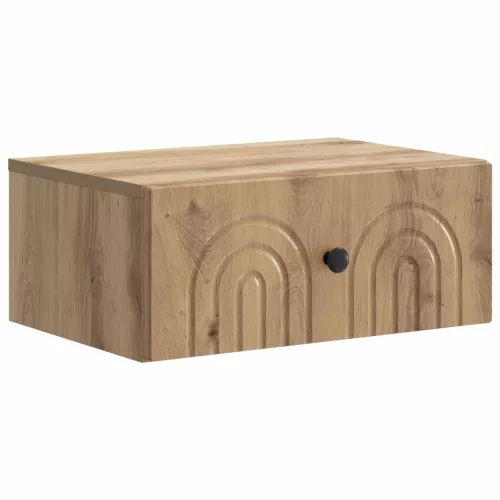  Fali éjjeli szekrény fiókkal Kézműves Tölgy 49 x 34,5 x 20 cm