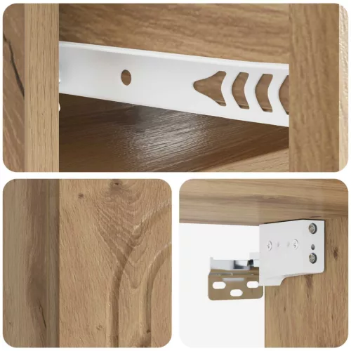  Fali éjjeli szekrény fiókkal Kézműves Tölgy 49 x 34,5 x 20 cm