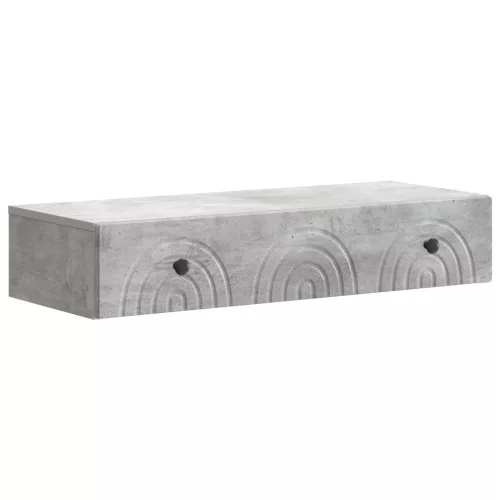  Fali oldaltábla Betonszürke 87,5 x 34,5 x 17 cm Szerelt Fa