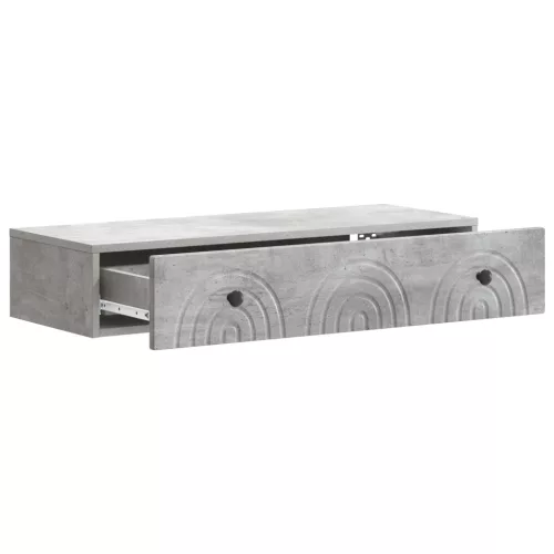  Fali oldaltábla Betonszürke 87,5 x 34,5 x 17 cm Szerelt Fa