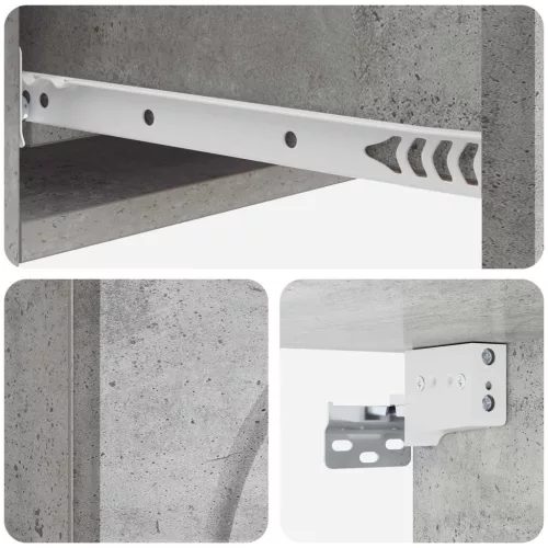  Fali oldaltábla Betonszürke 87,5 x 34,5 x 17 cm Szerelt Fa
