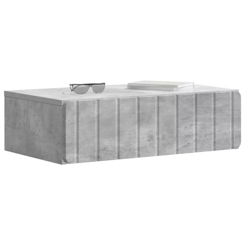  Fali oldaltábla Betonszürke 59 x 34,5 x 17 cm Szerelt Fa