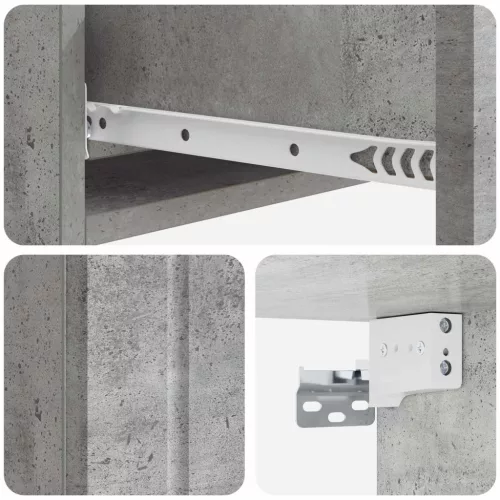  Fali oldaltábla Betonszürke 87,5 x 34,5 x 17 cm Szerelt Fa