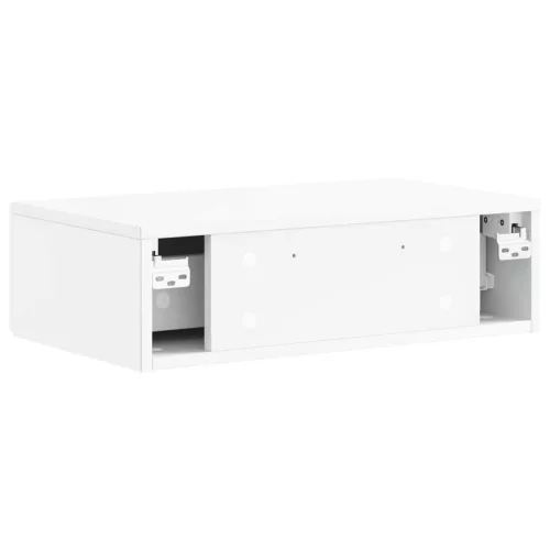 Fali oldaltábla Magasfényű Fehér 59 x 34,5 x 17 cm Szerelt Fa