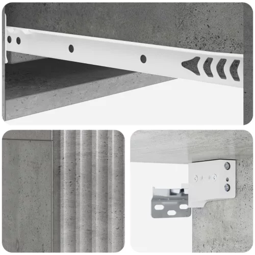  Fali oldaltábla Betonszürke 87,5 x 34,5 x 17 cm Szerelt Fa