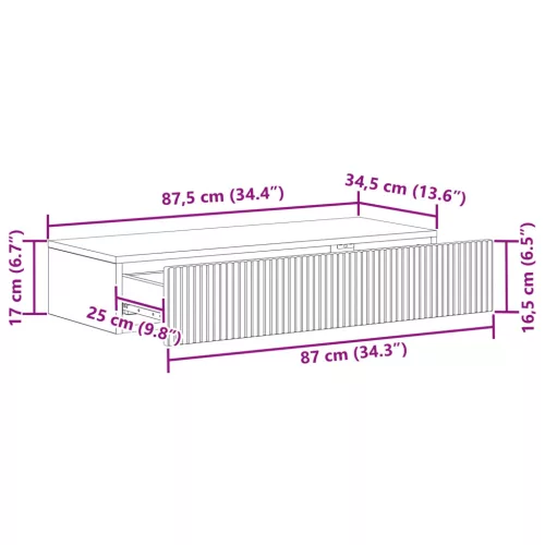  Fali oldaltábla Antik Fa 87,5 x 34,5 x 17 cm Szerelt Fa