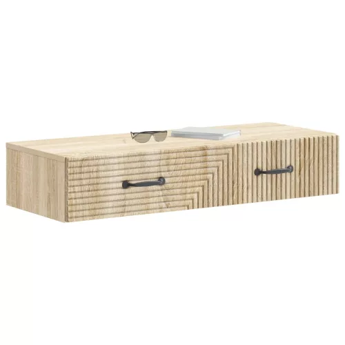  Fali oldaltábla Sonoma Tölgy 87,5 x 34,5 x 17 cm Szerelt Fa