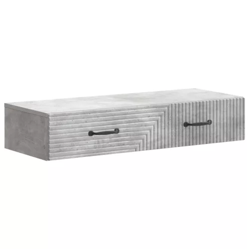  Fali oldaltábla Betonszürke 87,5 x 34,5 x 17 cm Szerelt Fa