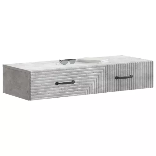  Fali oldaltábla Betonszürke 87,5 x 34,5 x 17 cm Szerelt Fa