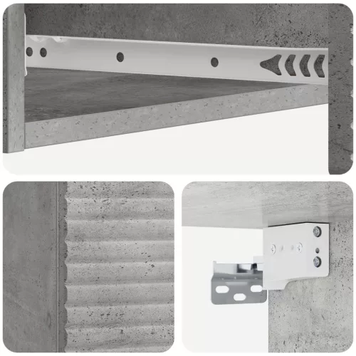  Fali oldaltábla Betonszürke 87,5 x 34,5 x 17 cm Szerelt Fa