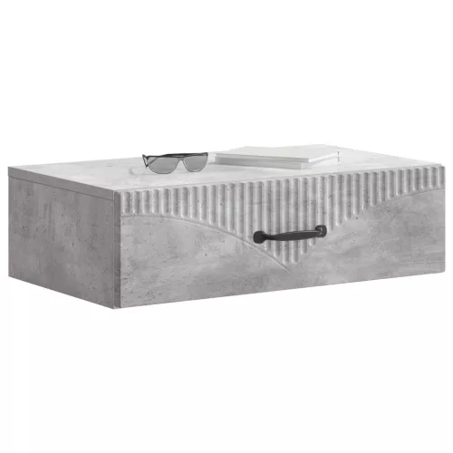  Fali oldaltábla Betonszürke 59 x 34,5 x 17 cm Szerelt Fa