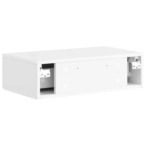  Fali oldaltábla Magasfényű Fehér 59 x 34,5 x 17 cm Szerelt Fa