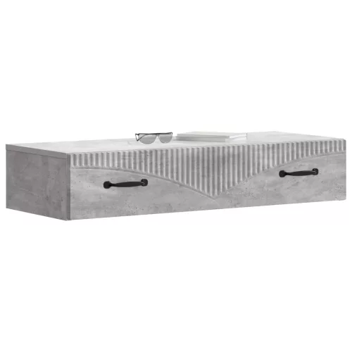  Fali oldaltábla Betonszürke 87,5 x 34,5 x 17 cm Szerelt Fa