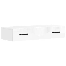    Fali oldaltábla Magasfényű Fehér 87,5 x 34,5 x 17 cm Szerelt Fa