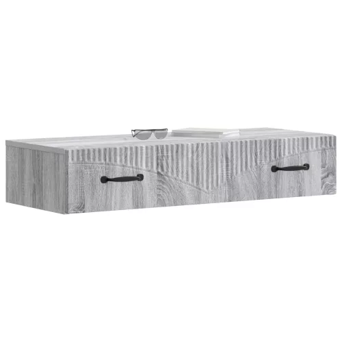  Fali oldaltábla Szürke Sonoma 87,5 x 34,5 x 17 cm Szerelt Fa