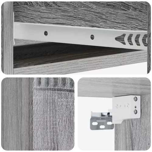  Fali oldaltábla Szürke Sonoma 87,5 x 34,5 x 17 cm Szerelt Fa