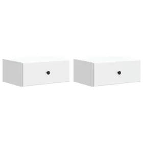    Fali éjjeli szekrény 2 pcs Fehér 49 x 34,5 x 20 cm Szerelt Fa