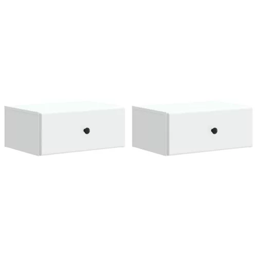  Fali éjjeli szekrény 2 pcs Fehér 49 x 34,5 x 20 cm Szerelt Fa