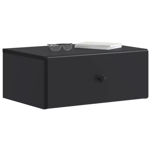  Fali éjjeli szekrény 2 pcs Fekete 49 x 34,5 x 20 cm Szerelt Fa