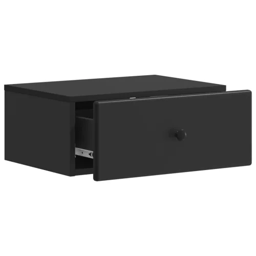  Fali éjjeli szekrény 2 pcs Fekete 49 x 34,5 x 20 cm Szerelt Fa