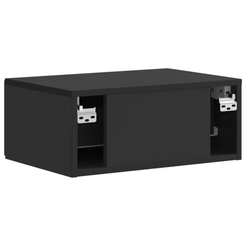  Fali éjjeli szekrény 2 pcs Fekete 49 x 34,5 x 20 cm Szerelt Fa