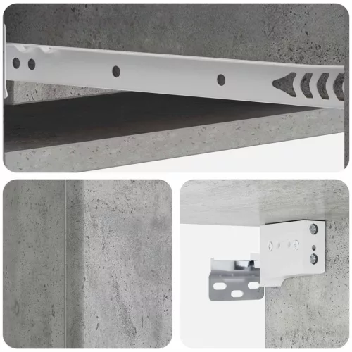  Fali oldaltábla Betonszürke 87,5 x 34,5 x 17 cm Szerelt Fa