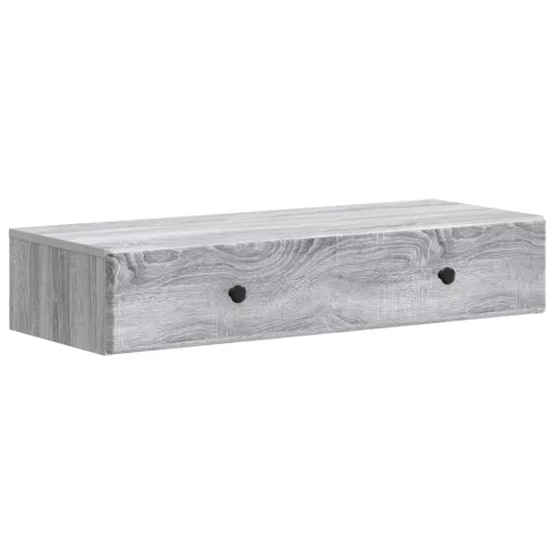  Fali oldaltábla Szürke Sonoma 87,5 x 34,5 x 17 cm Szerelt Fa