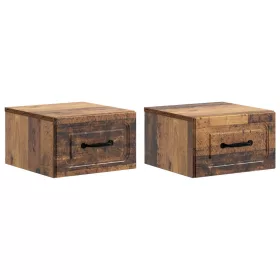    Fali éjjeli szekrény fiókkal 2 pcs Antik Fa 34,5 x 33 x 20 cm