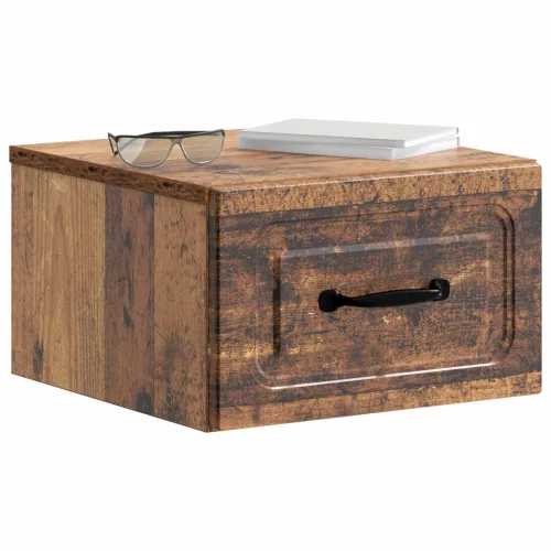  Fali éjjeli szekrény fiókkal 2 pcs Antik Fa 34,5 x 33 x 20 cm